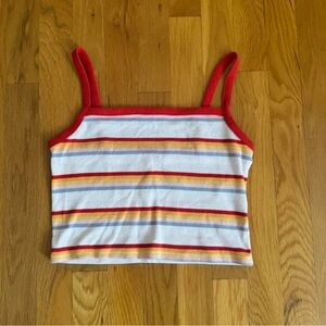 PacSun Red and Yellow Striped Crop Top
